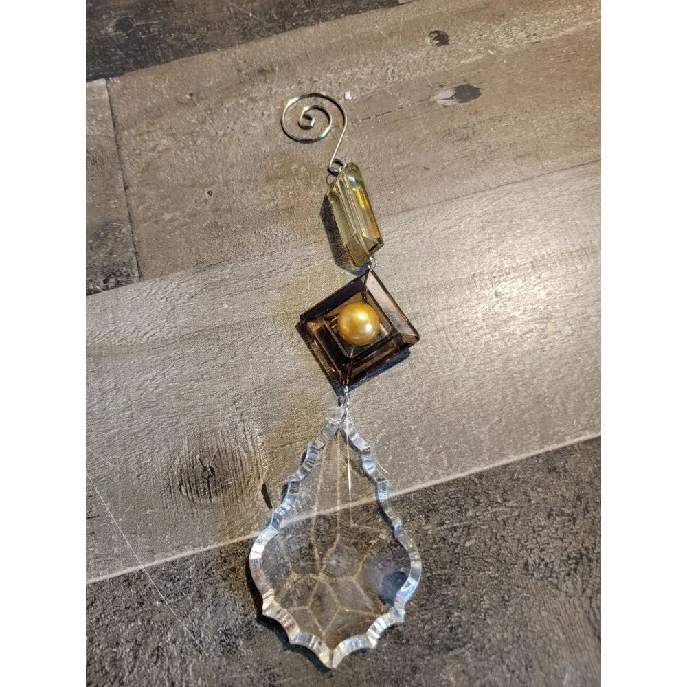 Vintage Plastic gem crystal abstract‎ ornament Xmas tree holiday home decor